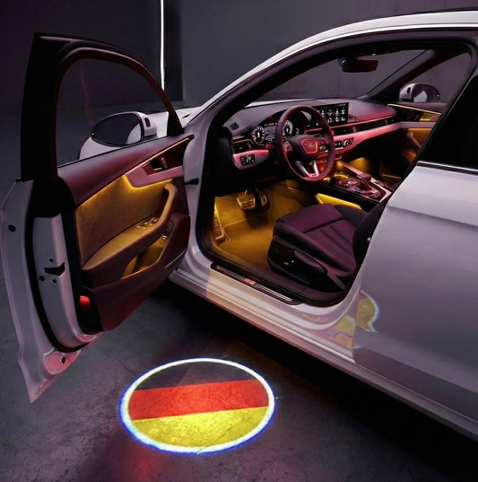 Draadloze Auto Deur Projector LED met Landenvlag - USB Oplaadbare Welkomstverlichting