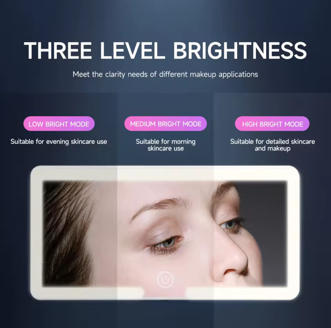 LED Zonneklep Spiegel – 3 Lichtstanden & Touch Control