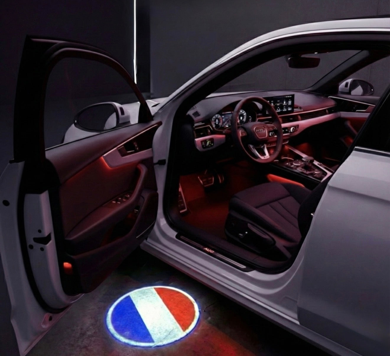 Wireless Car Door Projector LED with Country Flag - USB Rechargeable Welcome Light