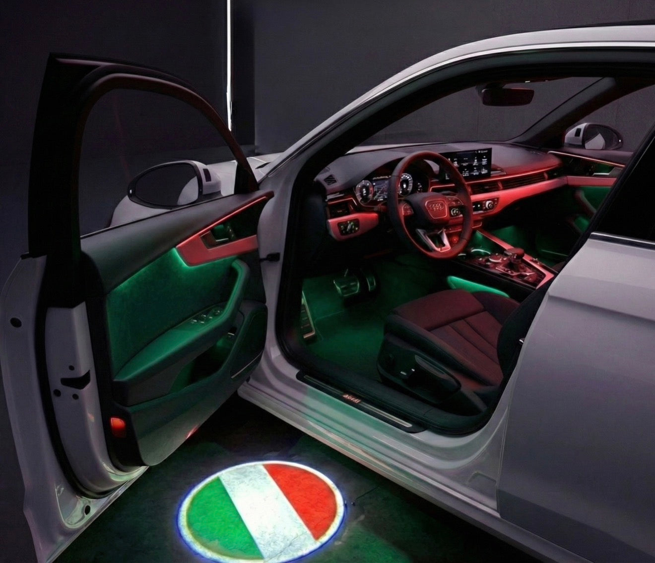 Wireless Car Door Projector LED with Country Flag - USB Rechargeable Welcome Light