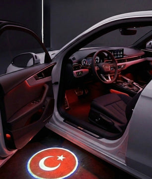 Wireless Car Door Projector LED with Country Flag - USB Rechargeable Welcome Light