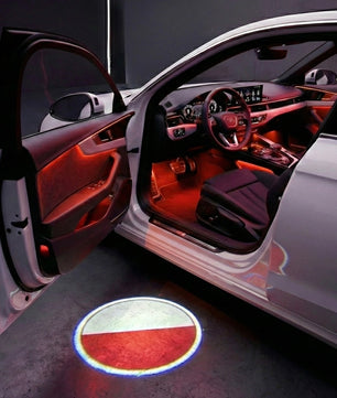 Wireless Car Door Projector LED with Country Flag - USB Rechargeable Welcome Light